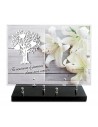 PLAQUE IMPRIMEE 25X35 + MOTIF INOX BLANC ARBRE