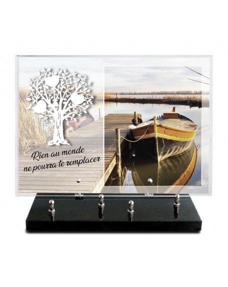 PLAQUE IMPRIMEE 25X35 + MOTIF INOX BLANC ARBRE