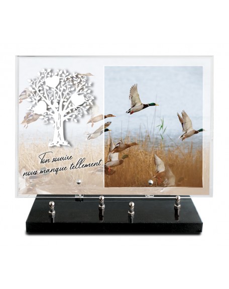 PLAQUE IMPRIMEE 25X35 + MOTIF INOX BLANC ARBRE