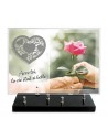 PLAQUE IMPRIMEE 25X35 + MOTIF INOX COEUR