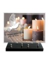 PLAQUE IMPRIMEE 25X35 + MOTIF INOX BLANC COLOMBE