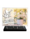 PLAQUE IMPRIMEE 25X35 + MOTIF INOX BLANC OISEAU