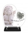 PLAQUE ALTU IMPRIMEE COEUR S/SOCLE 28X27 + MOTIF INOX LYS