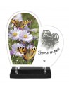 PLAQUE ALTU IMPRIMEE COEUR S/SOCLE 28X27 + MOTIF INOX LYS