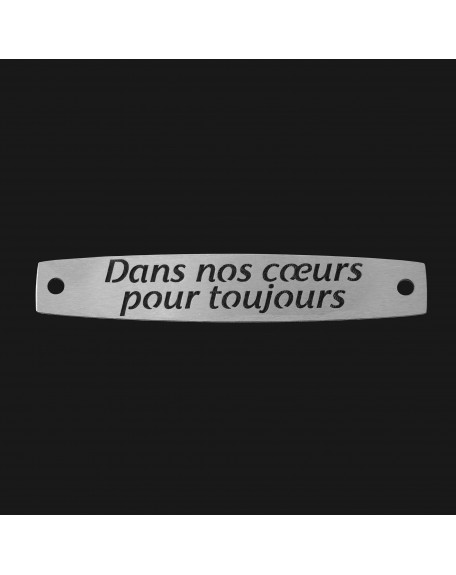 SACHET 5 INTERS INOX "DANS NOS CŒURS POUR TOUJOURS"