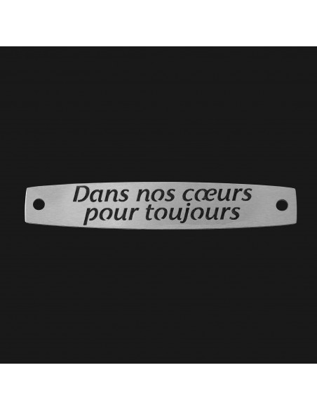 SACHET 5 INTERS INOX "DANS NOS CŒURS POUR TOUJOURS"