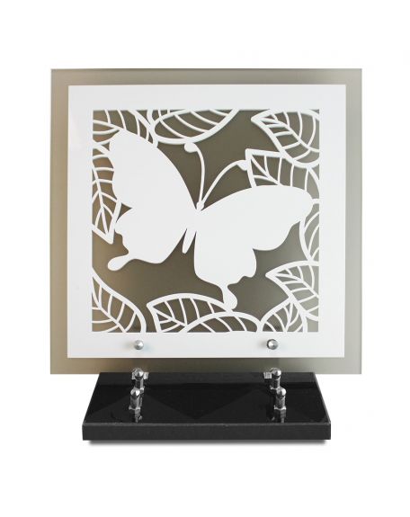 PLAQUE ALTU CARRE 30X30 BLANC SATINE MOTIF PAPILLON