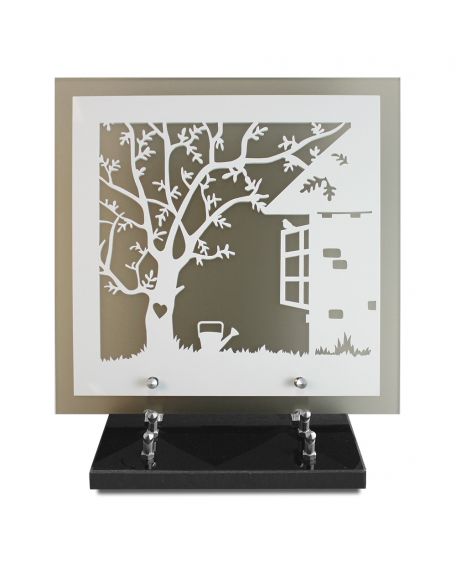 PLAQUE ALTU CARRE 30X30 BLANC SATINE MOTIF ARBRE