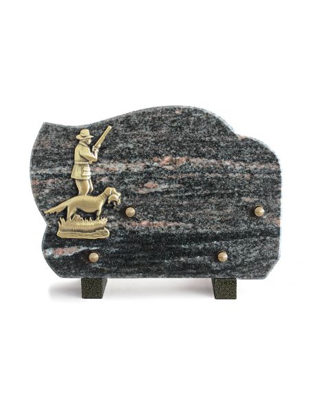 PLAQUE GRANIT 17X25CM CHASSE/PECHE