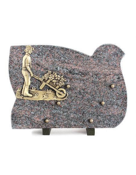 PLAQUE GRANIT 25X35CM JARDIN/FLEURS