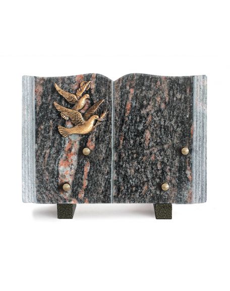 PLAQUE GRANIT LIVRE 17X25CM LOT DE 4