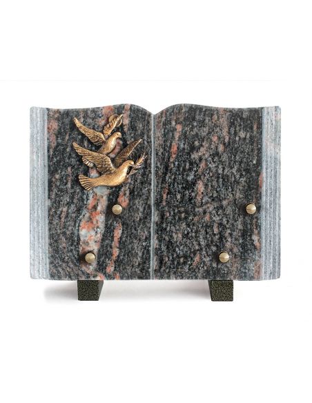 PLAQUE GRANIT LIVRE 17X25CM LOT DE 4