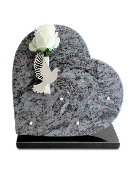 PLAQUE GRANIT COEUR 30X30 SOLIFLORE COLOMBE