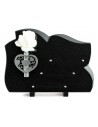 PLAQUE GRANIT 25X35 INOX COEUR AVEC SOLIFLOR