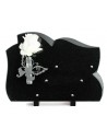 PLAQUE GRANIT 25X35 INOX PAPILLON AVEC SOLIFLOR