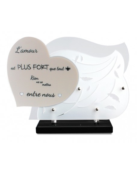 PLAQUE COEUR ALTU INCRUSTE 25X38