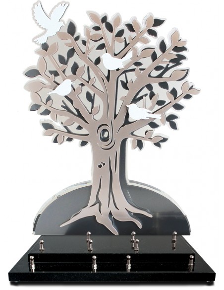 PLAQUE ALTU ARBRE GEANT SIMPLE FACE AVEC 5 INTERS 67X46CM
