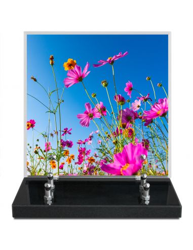 PLAQUE IMPRIMEE 21X21 FLEURS