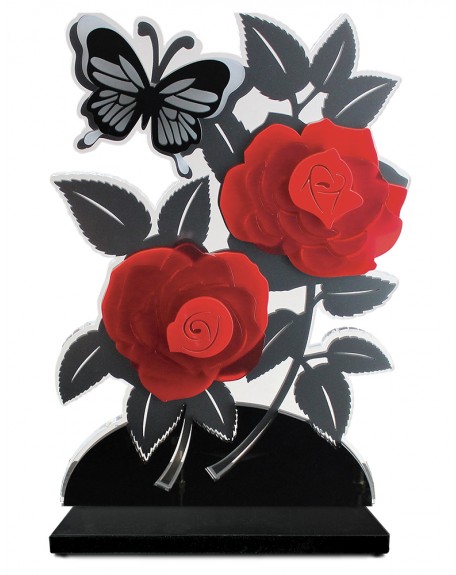 ROSES SUPERPOSEES COLORIS ROUGE VERSION XL DECO