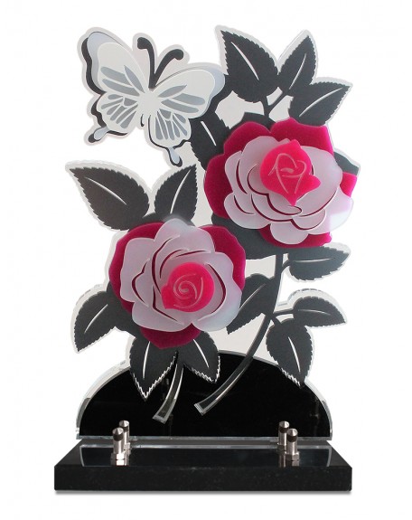 PLAQUE ALTU ROSES 5 EPAISSEURS 2 INTERS 31,5X23CM