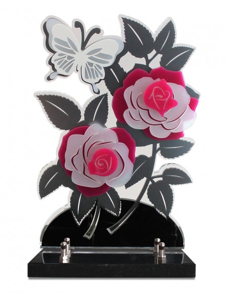 PLAQUE ALTU ROSES 5 EPAISSEURS 2 INTERS 31,5X23CM