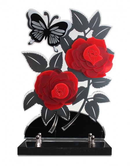 PLAQUE ALTU ROSES 5 EPAISSEURS 2 INTERS 31,5X23CM