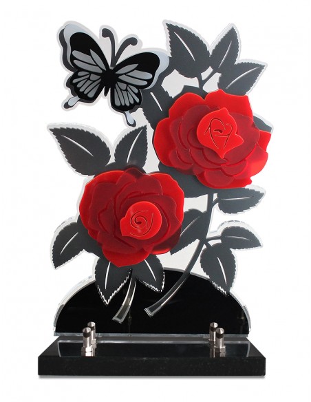 PLAQUE ALTU ROSES 5 EPAISSEURS 2 INTERS 31,5X23CM