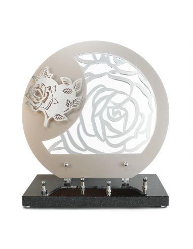 PLAQUE ALTU GRIS METAL 30X32CM + DECOR INOX ROSE/COEUR