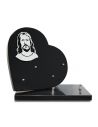 PLAQUE GRANIT COEUR 26X26 INOX CHRIST