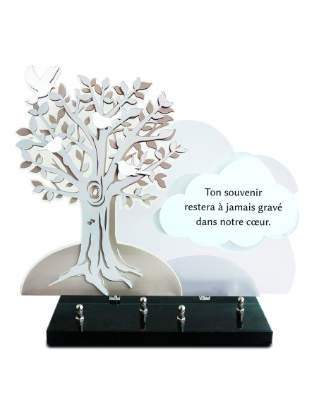 PLAQUE ALTU 32X38CM ARBRE & NUAGE TEXTE