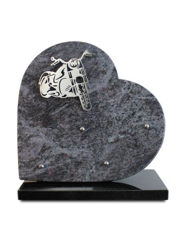 PLAQUE GRANIT COEUR 30X30 INOX MOTO