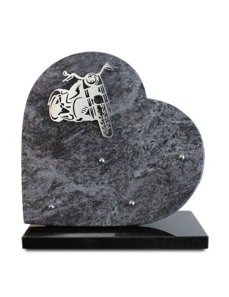 PLAQUE GRANIT COEUR 30X30 INOX MOTO
