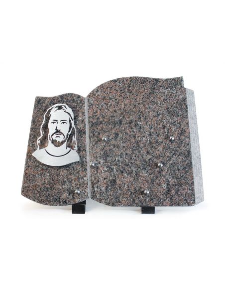 PLAQUE GRANIT LIVRE 25X35CM INOX CHRIST