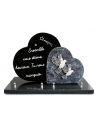 Plaque Granit Texte et Motif Inox Format Cœur Noir 26x40cm