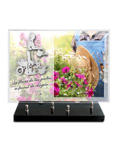 PLAQUE IMPRIMEE 25X35 + MOTIF INOX JARDINIER