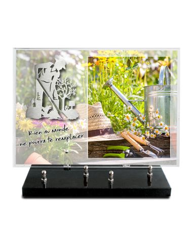 PLAQUE IMPRIMEE 25X35 + MOTIF INOX JARDINIER