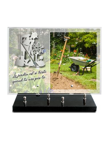 PLAQUE IMPRIMEE 25X35 + MOTIF INOX JARDINIER