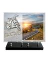 PLAQUE IMPRIMEE 25X35 + MOTIF INOX MOTO
