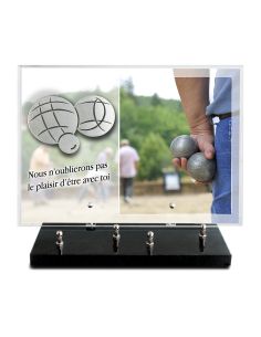 PLAQUE IMPRIMEE 25X35 + MOTIF INOX PETANQUE