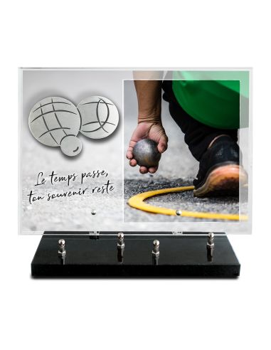 PLAQUE IMPRIMEE 25X35 + MOTIF INOX PETANQUE