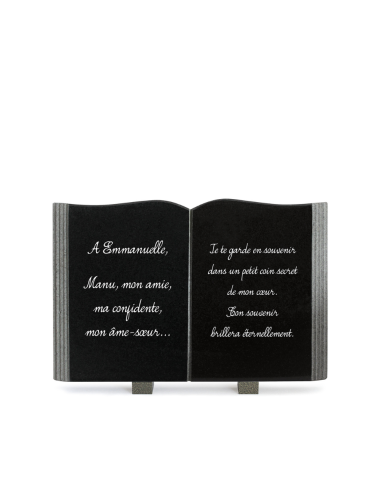 Plaque Granit Texte Format Livre 20x30cm