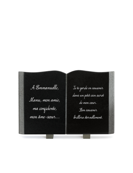 Plaque Granit Texte Format Livre 20x30cm