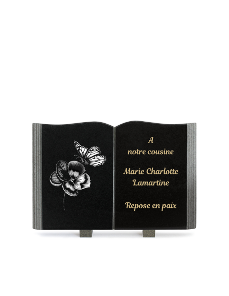 Plaque Granit Texte et Motif Laser Format Livre 20x30cm