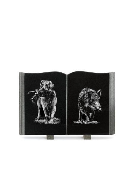 Plaque Granit Texte et Motif Laser Format Livre 20x30cm