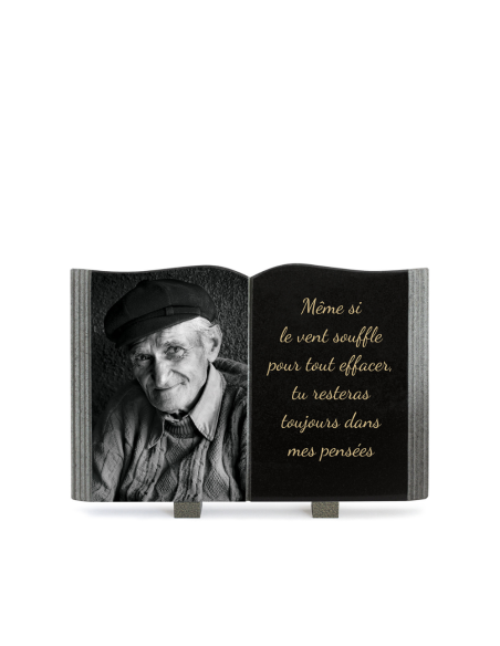 Plaque Granit Format Livre Photogravée 20x30cm