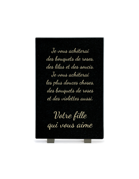 Plaque Granit Texte Format Rectangle 30x40cm