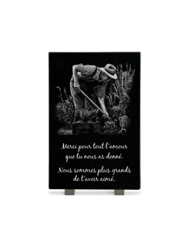 Plaque Granit Texte et Motif Laser...