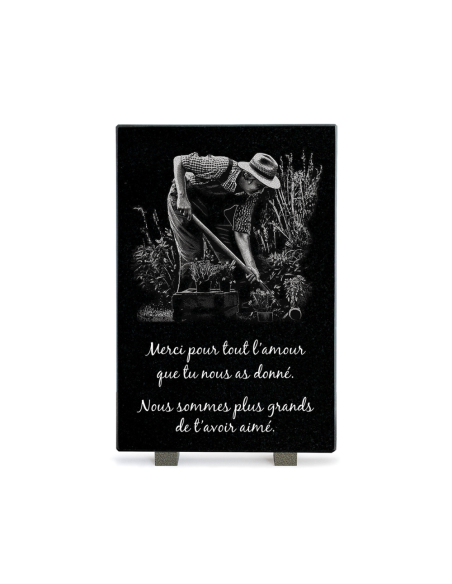 Plaque Granit Texte et Motif Laser Format Rectangle 20x30cm
