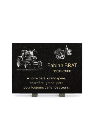 Plaque Granit Texte et Motif Laser Format Rectangle 25x35cm