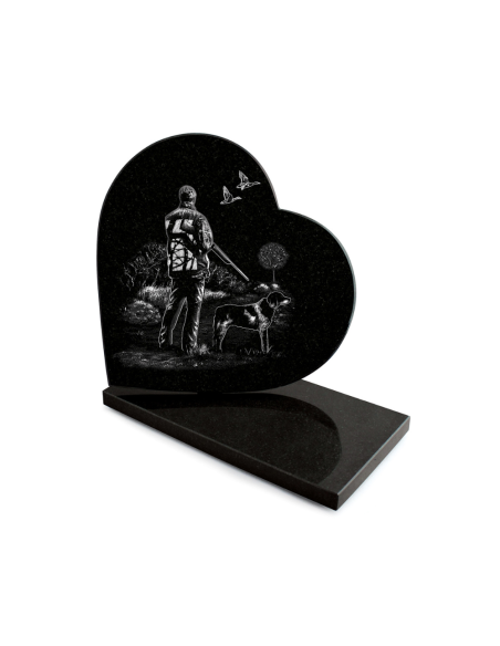 Plaque Granit Texte et Motif Laser Format Cœur 26x26cm